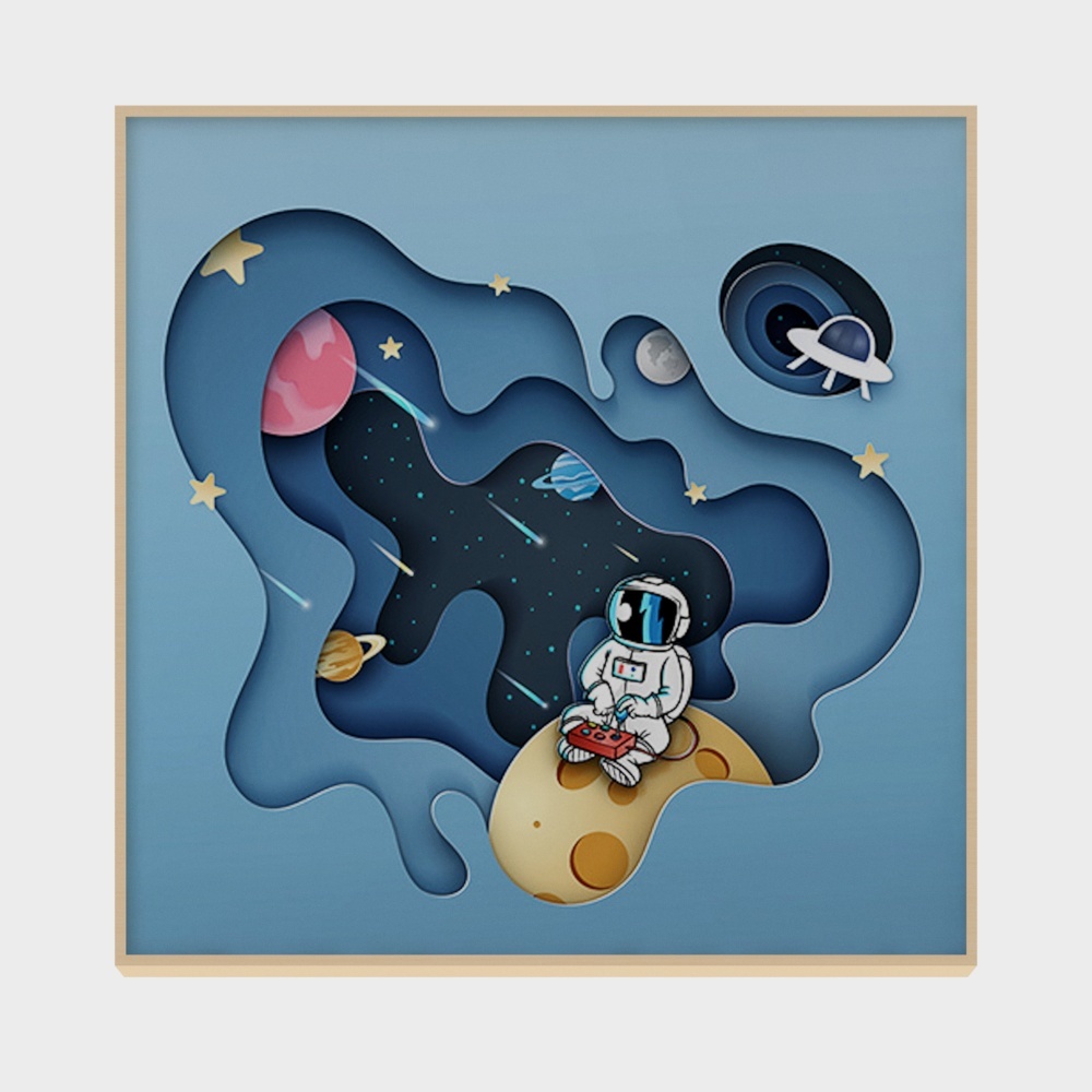 Happy Workshop - Modern Minimalist Wind - Children's Room Decorative Painting - Cosmic Sky A