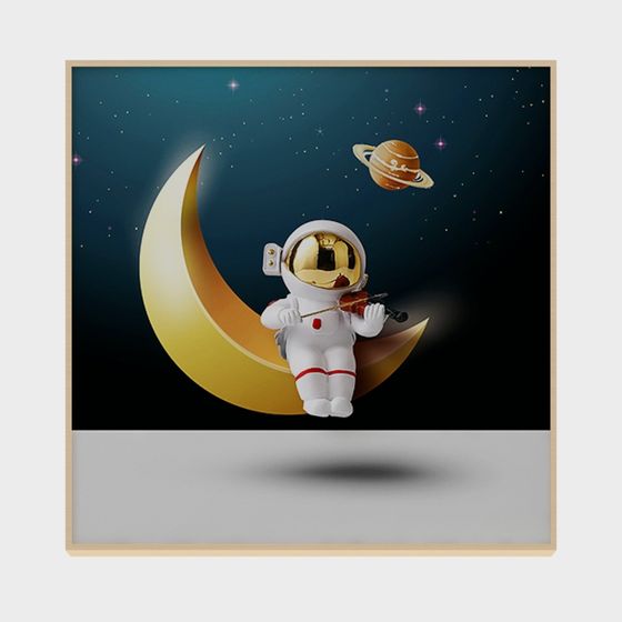 Astronaut Playing Violin on Moon 3D model