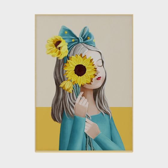 Charming Low-Poly 3D Model with Sunflowers