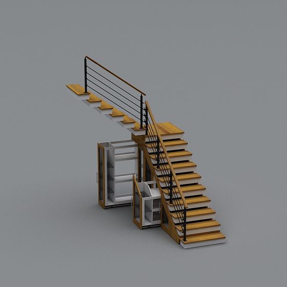 Elegant Low-Poly High-Detail Staircase 3D model