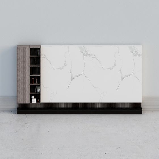 Elegant Marble TV Cabinet 3D model for Modern Interiors