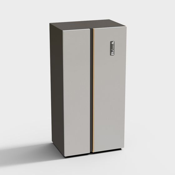 Sleek Low-Poly Refrigerator 3D model