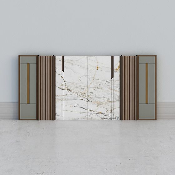 Elegant Marble Panel 3D model for Interior Design