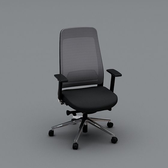 Elegant Low-Poly Office Chair 3D Model