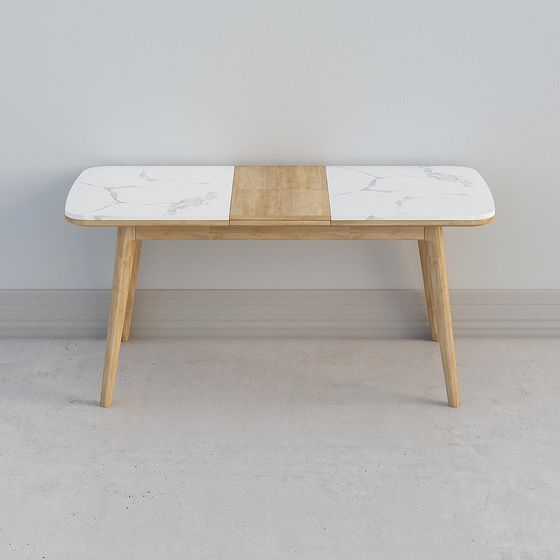 Marble and Wood Dining Table 3D model