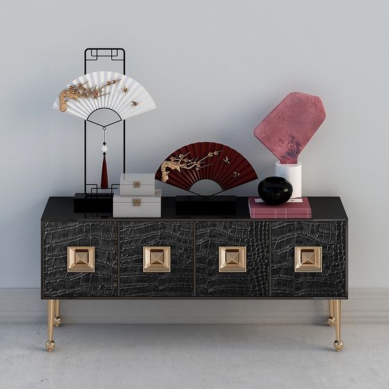 Stylish Crocodile Pattern Sideboard 3D Model