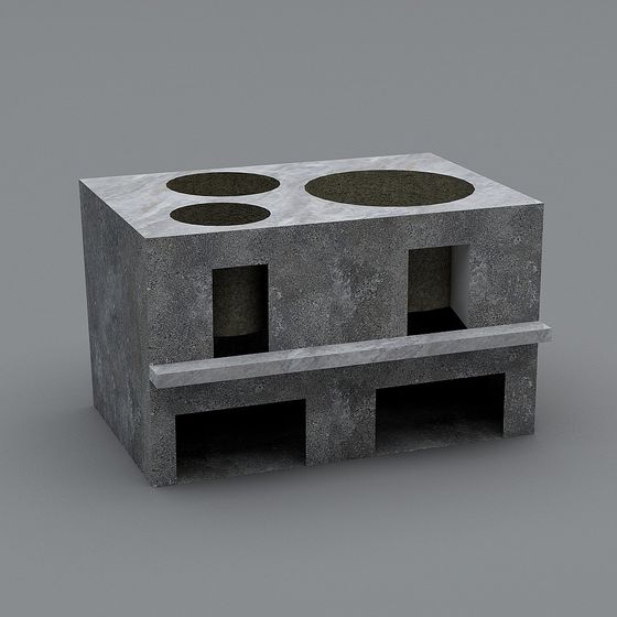 Black Hardware Stove 3D Model