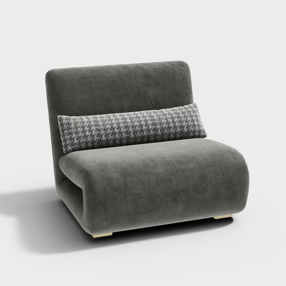 Modern Lazy Sofa Combination 3D Model in Gray
