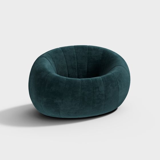 Round Velvet Chair 3D model