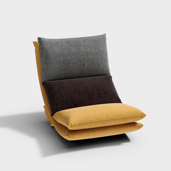 Cozy Orange Lazy Sofa 3D Model for Relaxation