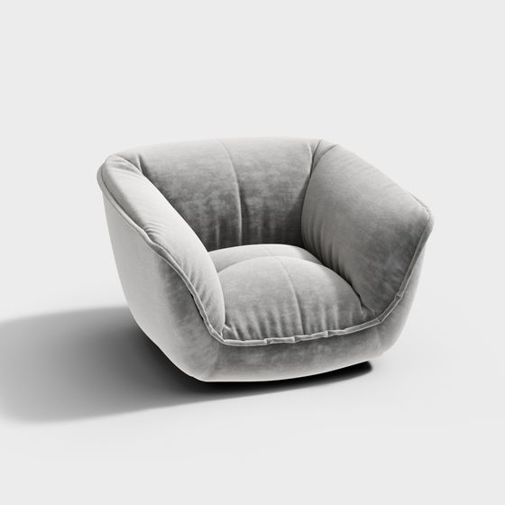 Gray Lazy Sofa 3D Model for Relaxing Spaces