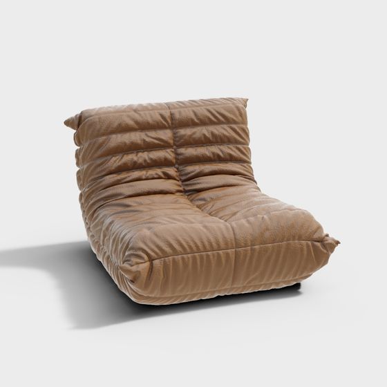 Beige Lazy Sofa 3D Model for Relaxation