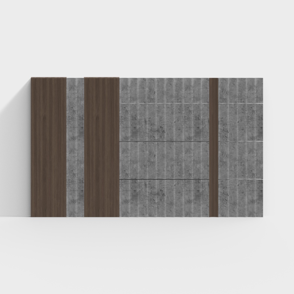 Unique Concrete and Wood Wall Panel 3D model