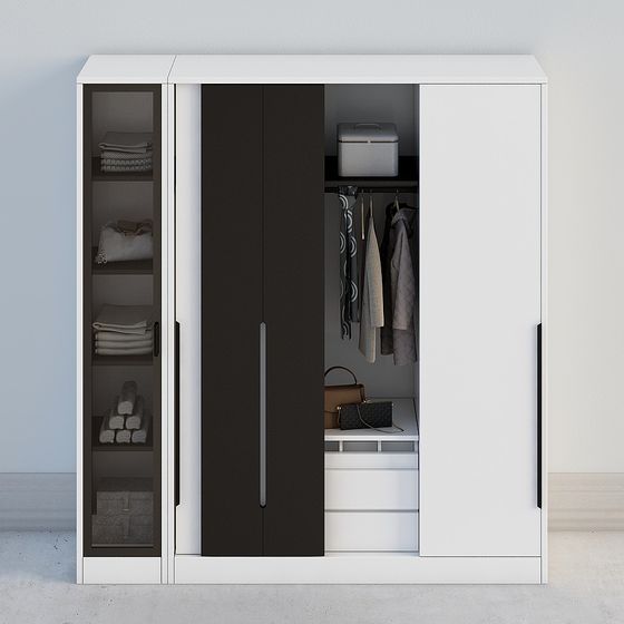 Modern Low-Poly Wardrobe 3D model