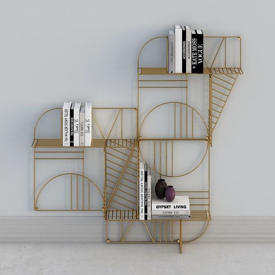 Modern Geometric Bookshelf 3D model