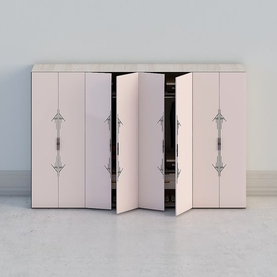 Trendy Pink Wardrobe 3D model for Modern Interiors