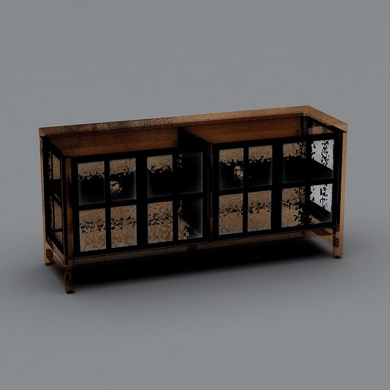 Oriental Screen Cabinet 3D Model