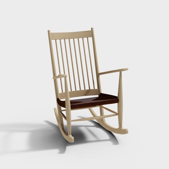Classic Nordic Style Rocking Chair 3D model