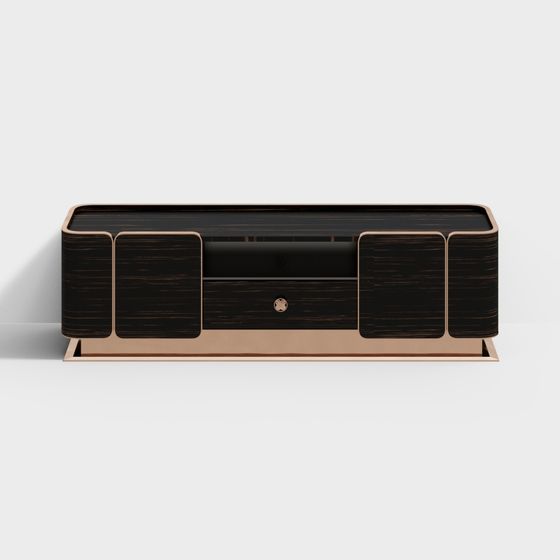 Elegant Low-Polygon TV Cabinet 3D model for Creative Projects