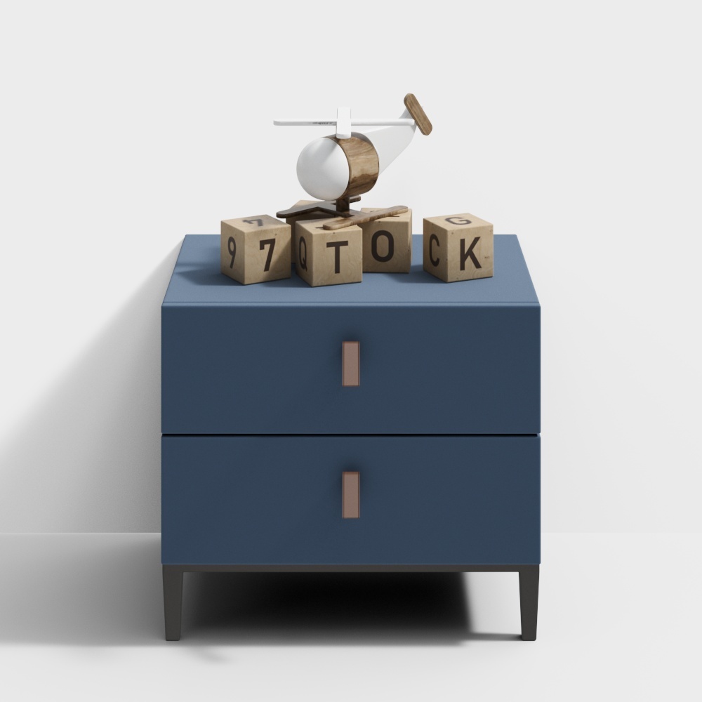 Vintage Nightstand 3D model Urban Aesthetic
