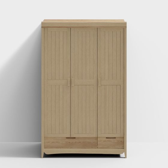 Elegant Low-Poly Wardrobe 3D Model