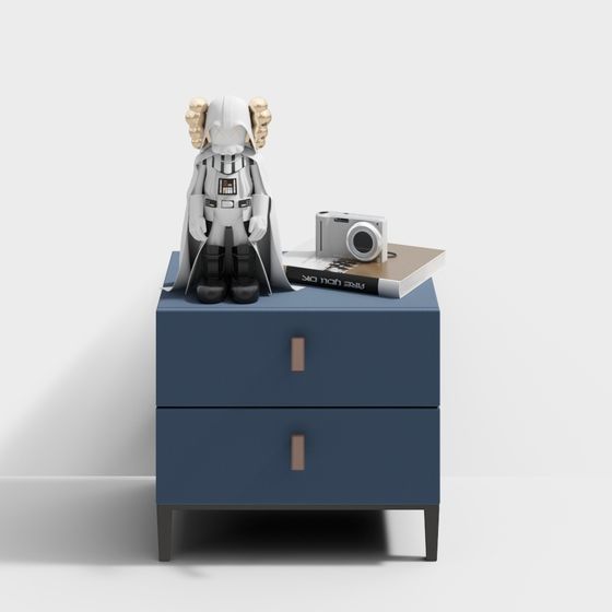 Low Poly Nightstand with Doll 3D model