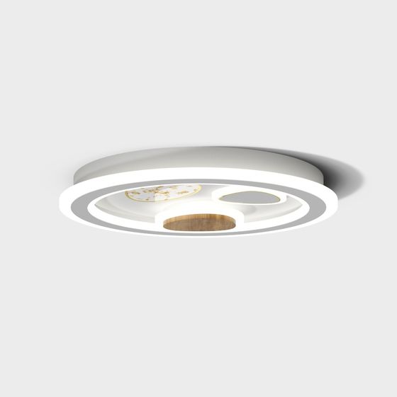Stylish Low-Polygon Round Ceiling Light 3D model