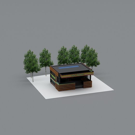 Charming Mini Market 3D model for Creative Projects