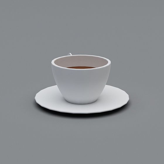 Stylish Low-Polygon Coffee Cup Set 3D model