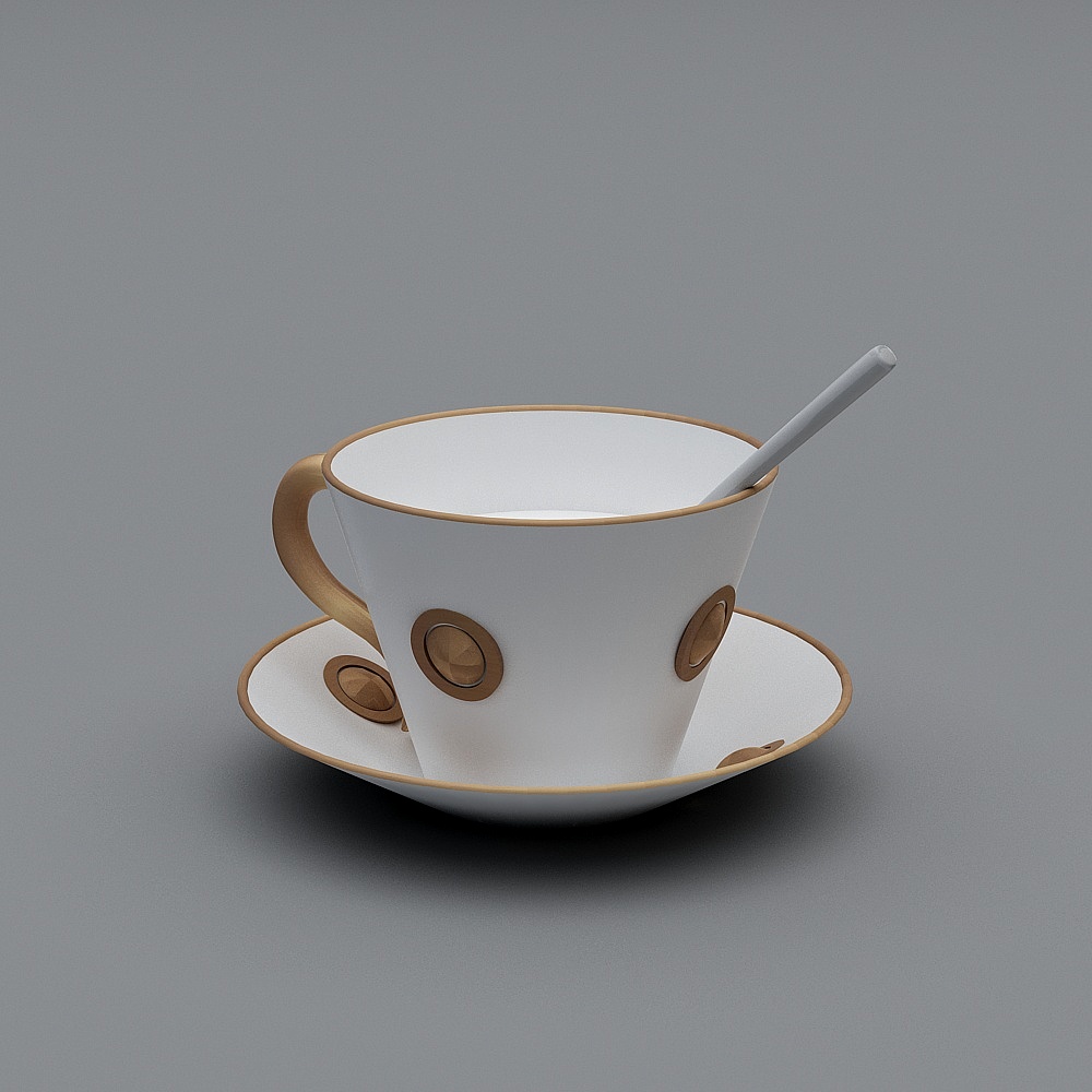 แก้วกาแฟ Ithaque ทองแดงและเงิน.skp