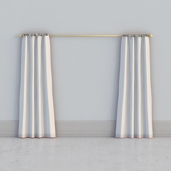 Elegant Low-Poly Curtain 3D model for Interior Design