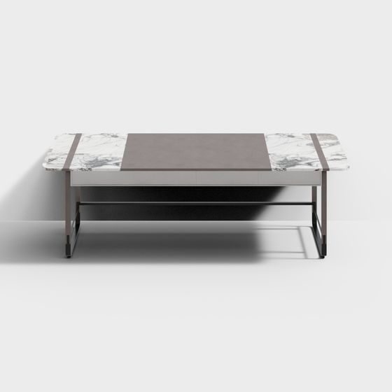 Chic Low-Poly Marble Coffee Table 3D model for Modern Spaces