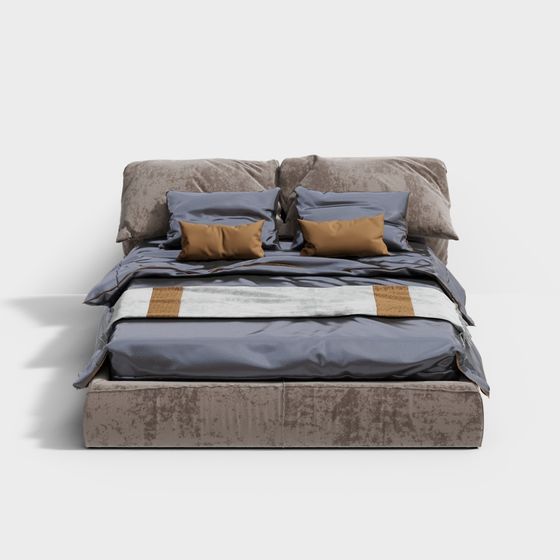 Elegant 3D Bed Model for Modern Home Design