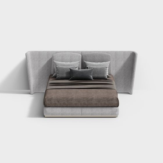 Stylish Low-Poly Gray Sofa 3D Model for Modern Spaces