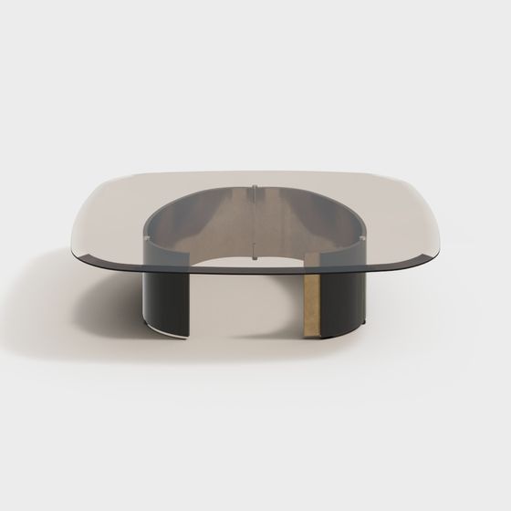 Italian Minotti Modern Coffee Table 3D Model in Beige