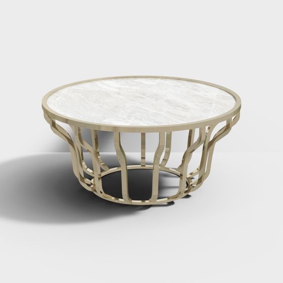 Elegant Low-Poly Round Table 3D model