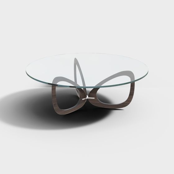 Streamlined Glass Table 3D model