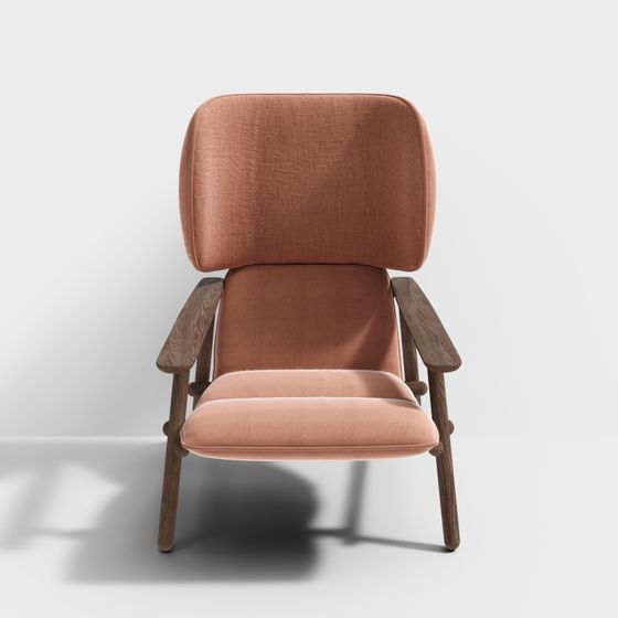 Chic Coral Accent Chair 3D model for Modern Interiors