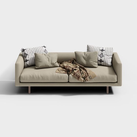 Stylish Minimalist Sofa 3D Model for Modern Interiors