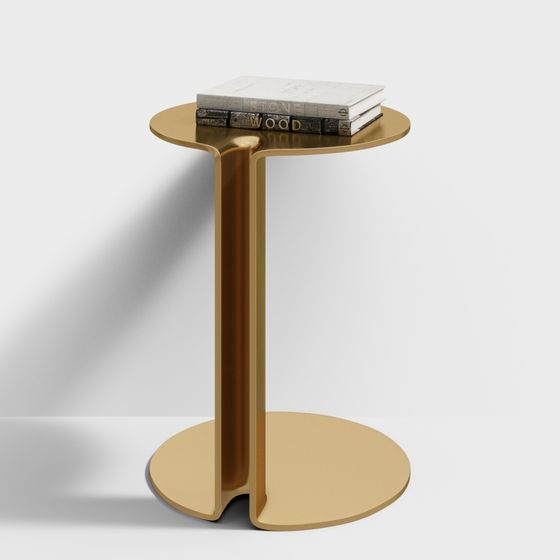 Elegant Gold Round Table 3D model