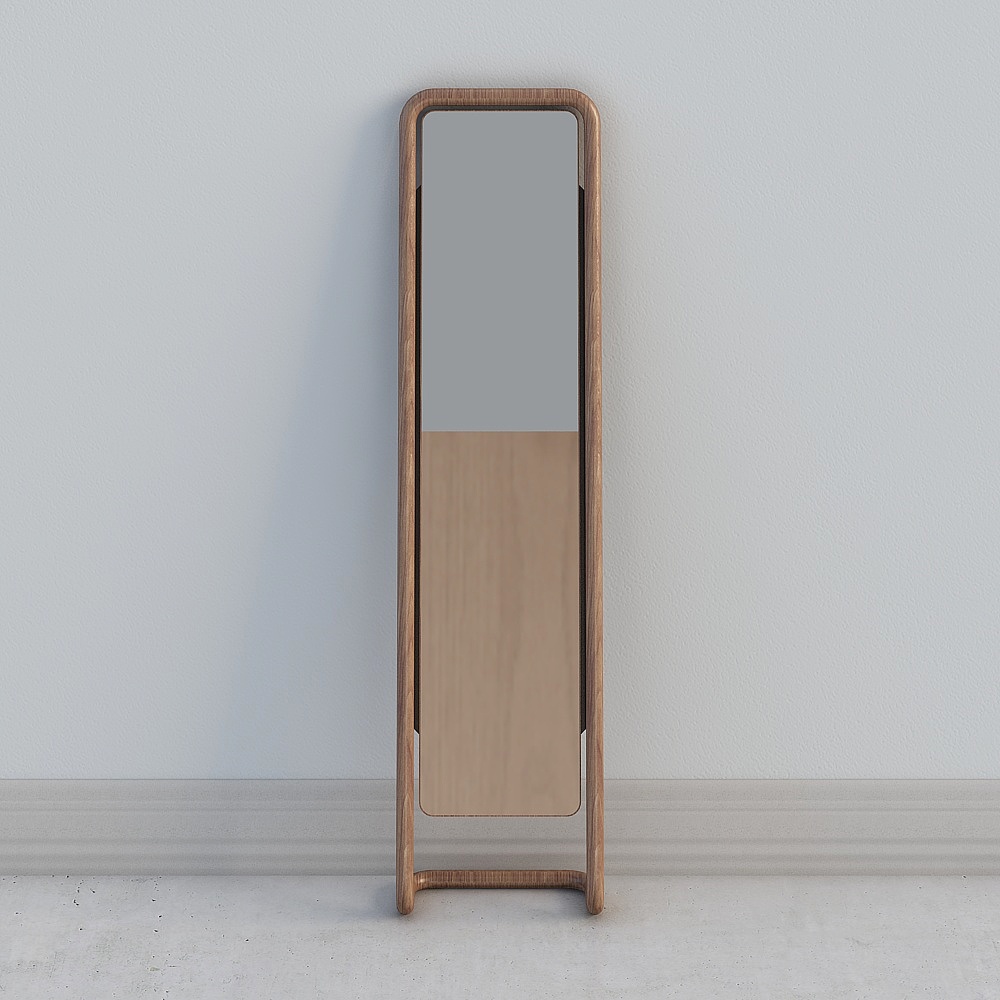 JOLOR 북유럽 모던하고 심플한 덴마크 디자인 마린 스페이드 원목 바닥 거울 착용 거울