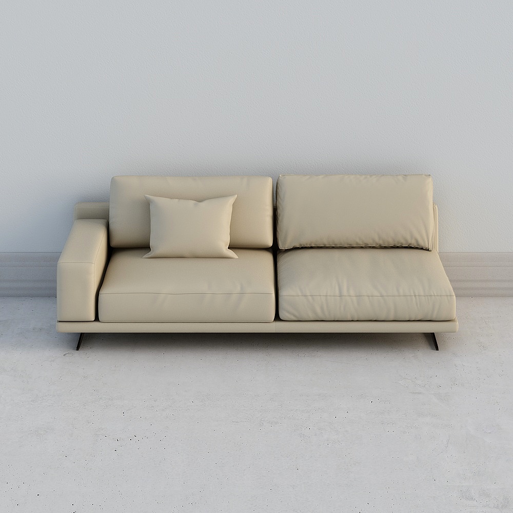 Modern Low-Polygon 3D Sofa Model