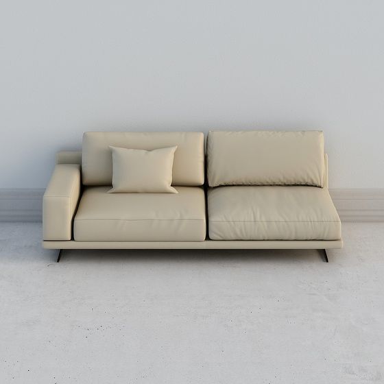 Modern Low-Polygon 3D Sofa Model