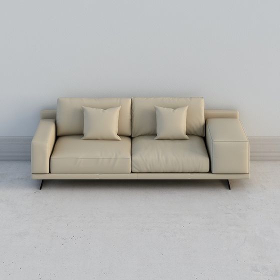 Stylish Low-Polygon Sofa 3D model for Modern Interiors