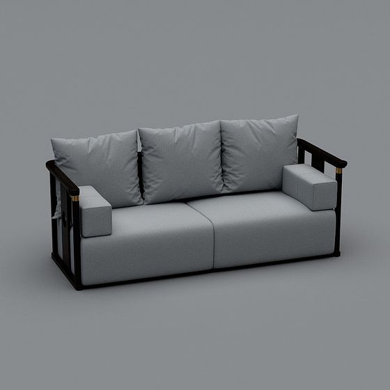 Elegant Minimalist Sofa 3D model for Modern Spaces