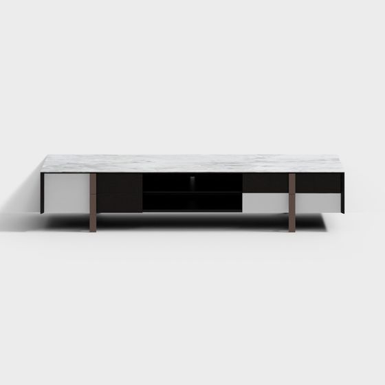 Modern Minimalist 3D TV Cabinet Model