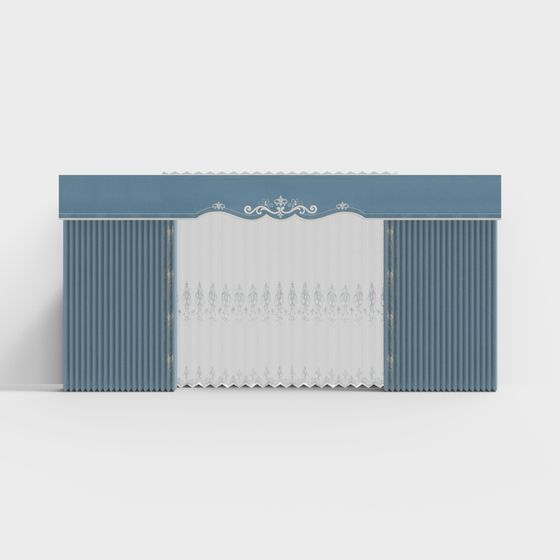 Elegant Vintage Curtain 3D model