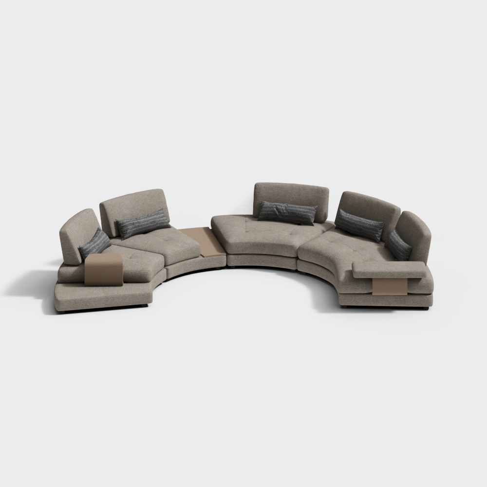 Modern fabric multi-person sofa