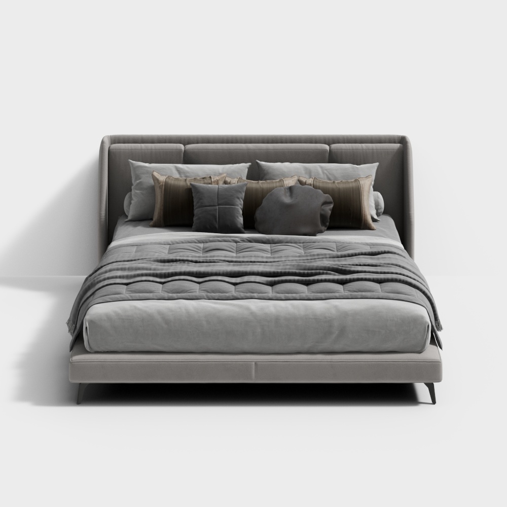 Cama doble moderna italiana Miloti Minotti