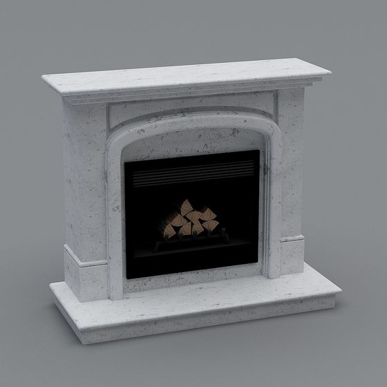 Charming Low-Poly Fireplace 3D model for Modern Spaces